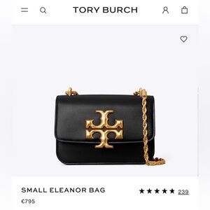 Tory Burch Eleanor Bag Small Black Calf Leather